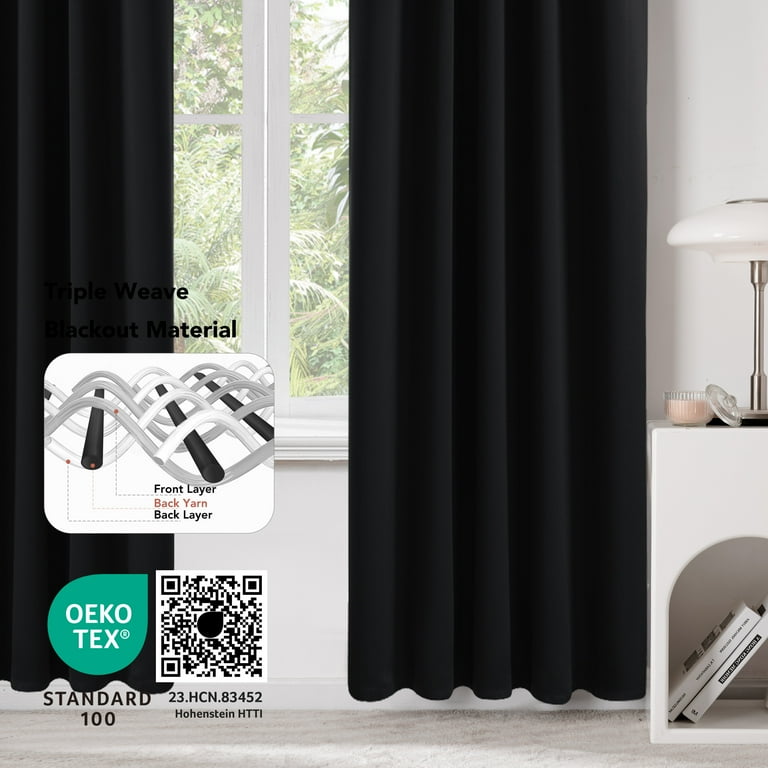 Deconovo Darkening Fabric Curtains, Blackout Thermal Insulated 