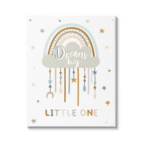 Stupell Industries Dream Big Little One Nursery Rainbow Clouds Graphic Art Gallery Wrapped Canvas Print Wall Art, Design by Angela Nickeas