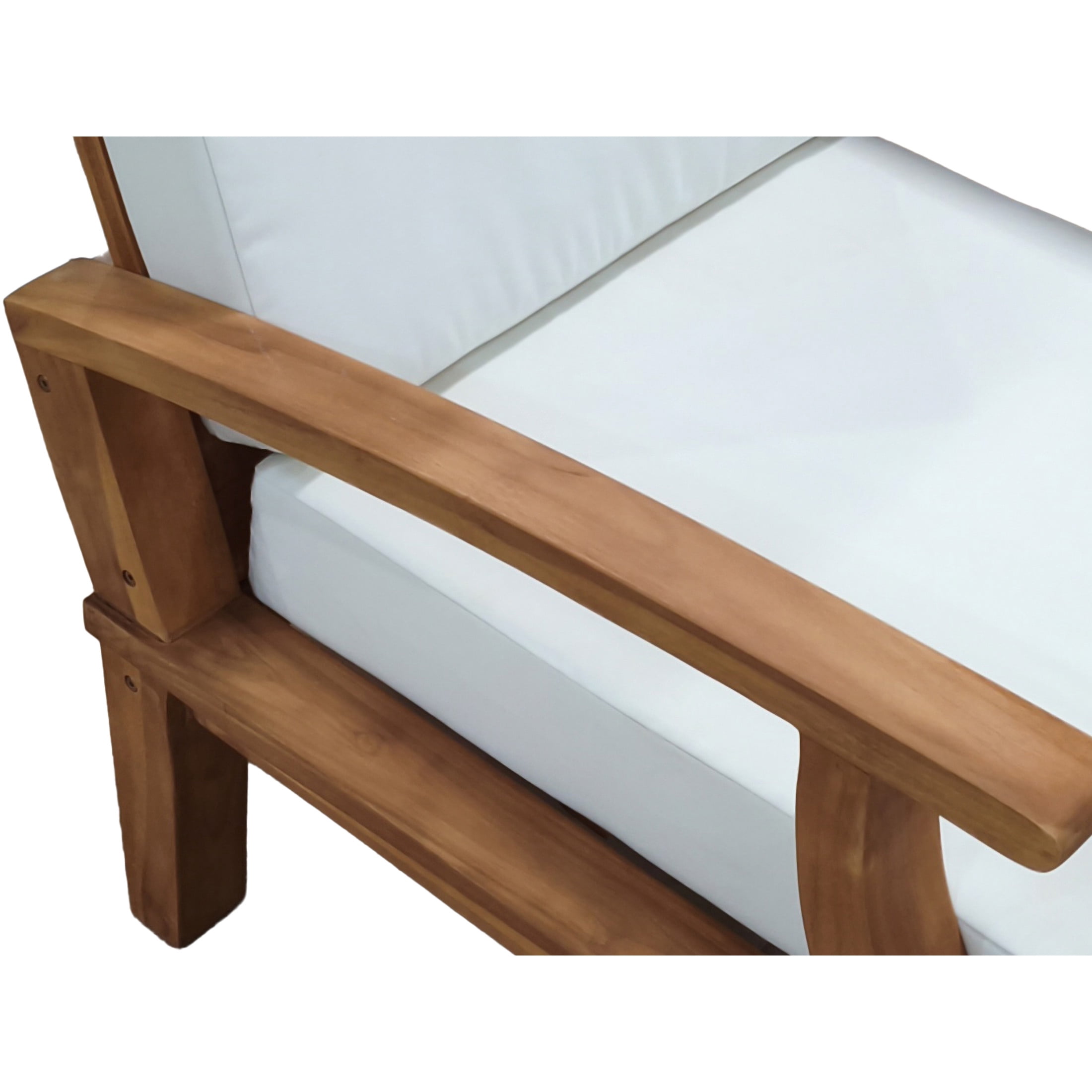 DecMode Brown Traditional Teak Wood Outdoor Seating Set with Cushions, Set of 5 77" 54"W