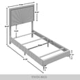 thumbnail image 7 of Castle Place Luxurious Diamond Strip Velvet Upholstered Bed Navy Blue, Twin, 7 of 7