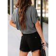 thumbnail image 3 of Women's Short Sleeve Crew Neck Crop T‑Shirt Casual Loose Fit Basic Tee, 3 of 4