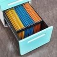 thumbnail image 5 of 3 Drawer Mobile File Cabinet, BHBL Locking Filing Cabinet Rolling Pedestal Under Desk, Fully Assembled Except Casters, Letter/Legal Size (Light Blue), 5 of 5