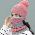 thumbnail image 4 of Yigetop Beanie for Women Adult Windproof Hat Cycling Skiing Knit Hat Scarf Mask Sets Warm Knitted Cap Winter Hats for Women Pink One Size, 4 of 4