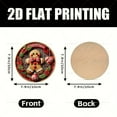 thumbnail image 7 of 2D Merry Christmas Red Black Plaid Berry Gingerbread Man Wooden Wreath Sign Wall Hanging Sign for Front Door Porch Home Decor (Style 4,Wood 20x20cm), 7 of 7