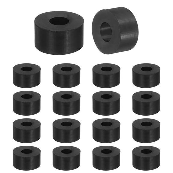 18 Pcs Multi Purpose Rubber Spacer, 6mm ODx15mm IDx8 mm Thickness Anti-Vibration Isolation for Home Cars(Black)