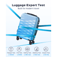 thumbnail image 6 of 3 Piece Luggage Sets 20"/24"/28" ABS+PC Lightweight Hardshell Suitcase with Spinner Wheels and TSA Lock,Blue, 6 of 12