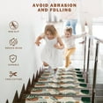 thumbnail image 2 of Non-Slip Carpet Stair Treads for Wooden Steps 30"X8" Abstract Green Beige Irregular Shape Green Leaf Art Staircase Step Treads Indoor Soft Resistant Rubber Safety Stair Mats for Pets & Elders, 2 of 6