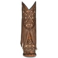 thumbnail image 3 of Corral Boots Womens Caracas Fringe Glitter Tooled Inlay Snip Toe Cowboy  Mi, 3 of 3