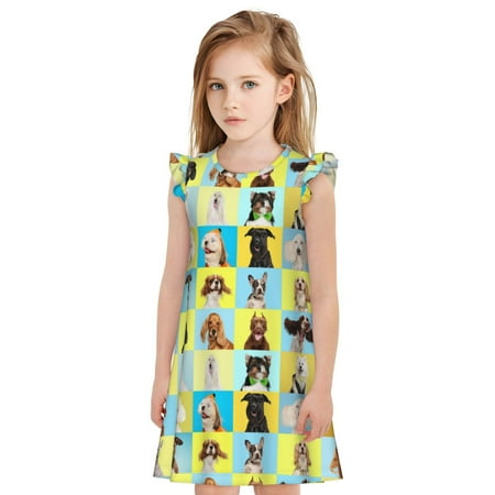 Sikiie arious dog breeds Print Girls Nightgowns  Girls Pajamas  Short Sleeves Nightdress Pajamas for Little Girls-XX-Large