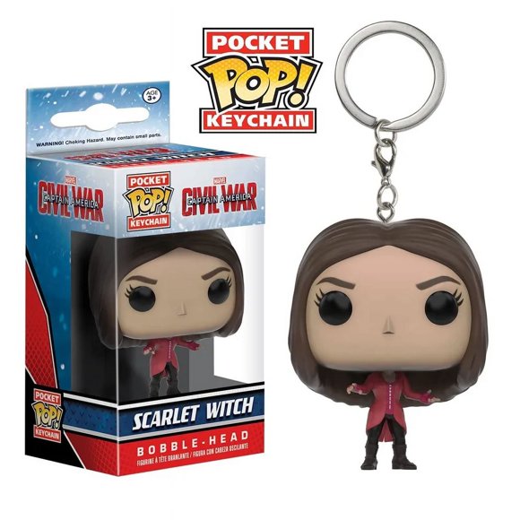 Nouveau Porte-Clés de Poche Funko pop Guerre Civile Scarlet Witch Figurine Amine Poupée en Vinyle Modèle de Collection Jouets pour Enfants Cadeau