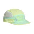 thumbnail image 3 of Mesh 5 Panel Running Cap with Go One More Embroidery and Short Brim Featuring Color Block Design Light Green, 3 of 4