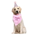 thumbnail image 3 of Sombrero de toalla con baba para mascotas, pajarita, traje de fiesta, decoraciones de cumpleaños para perros, 3 of 5