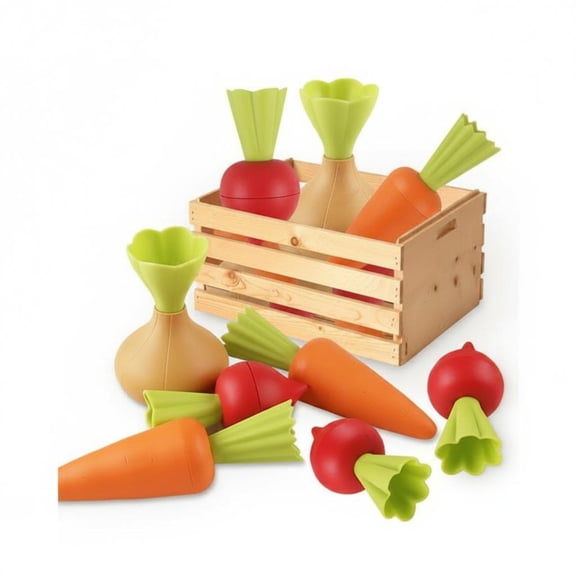 EHJRE Kids Garden Vegetables Toy Set Pretend Cooking Accessories Lightweight Plastic Design for Play Kitchen Preschoolers and Toddlers