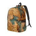 thumbnail image 1 of Balery Antique Map Adventure Scene Mochila Clásica Impresa Básica para Viaje, Mochila Escolar Resistente al Agua, Mochila de Lona con Correas Ajustables-Small, 1 of 5