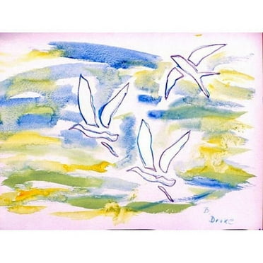 Betsy Drake Three Gulls Outdoor Wall Hanging 24x30