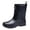 Black, variant on Unisex Rubber Boots for Women Men Wide Calf Platform Waterproof Rubber Rain Booties Mid Calf Rain Shoes for Gardening Walking Brown Size 8