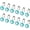 Teal, variant on Sunlit Luxury Round Red Crystal Shower Curtain Hooks, Rhinestone Rings with Glide Balls, Rust-Proof Metal, Set of 12, Black Hooks