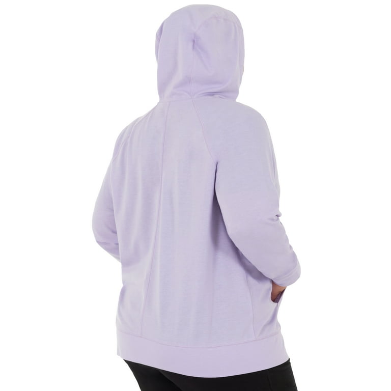 Plus Size Lilac Purple Basic Zip Through Hoodie