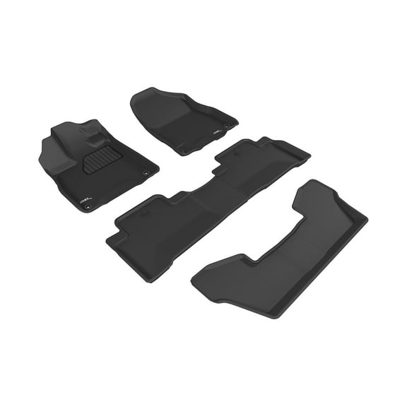 3D MAXpider Acura MDX 2017-2020 (2nd Row Bucket Seat) Custom Fit All-Weather Car Floor Mats Liners, Kagu Series (1st, 2nd & 3rd Row, Black)