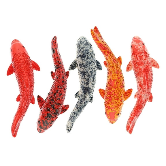 Niceauty 5Pcs Resin Koi Fish Lovely Fish Figure Assorted Decoration