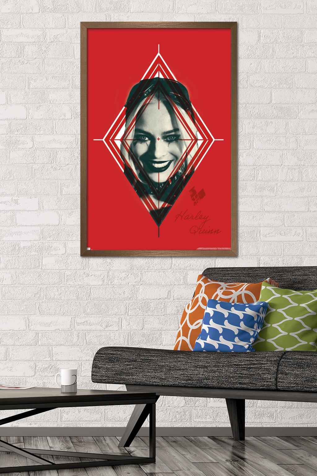 DC Comics Movie The Suicide Squad - Harley Quinn Target Wall Poster, 22.375" x 34", Framed