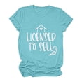 thumbnail image 1 of B91xZ T-Shirts T-shirts pour Femmes à Manches Courtes Col Rond Tops Bleu Ciel M, 1 of 4