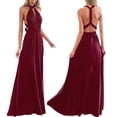 thumbnail image 4 of Vestido de noche largo sexy sin espalda con múltiples posiciones y vendaje para mujer, 4 of 7