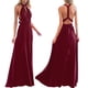 thumbnail image 4 of Vestido de noche largo sexy sin espalda con múltiples posiciones y vendaje para mujer, 4 of 7