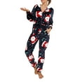 thumbnail image 3 of Kiapeise Christmas Onesie Pajamas for Women Flannel Long Sleeve Hooded Cosplay Animal Sleepwear Jumpsuit Costume, 3 of 9