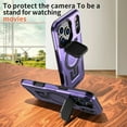 thumbnail image 7 of For iPhone 17 Phone Case,With Contractile Lens Cover Kickstand,Compatible with Mag-safe,Heavy Duty Shockproof Anti-fall Anti-Scratch Drop Protection Durable Phone Case,Purple, 7 of 7