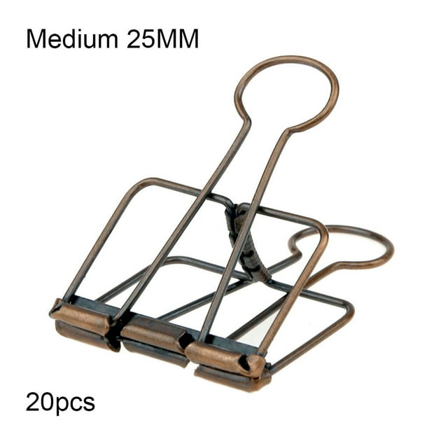 20 Pieces Metal Paper Clip Clamp Test Electroplated Solid Color Replacement Home School Examination Papers Clips Accessories Red Bronze 25mm