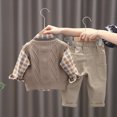 thumbnail image 5 of HCNTES Baby Boy Winter Clothes Toddler Boys Clothes Fall Winter Outfit Sets, Baby Outfits Long Sleeve Crew Neck Checkered Plaid Pocket 6M 12M 24M 2T 3T 4T 5T 2-Pieces Set Everyday, 5 of 7