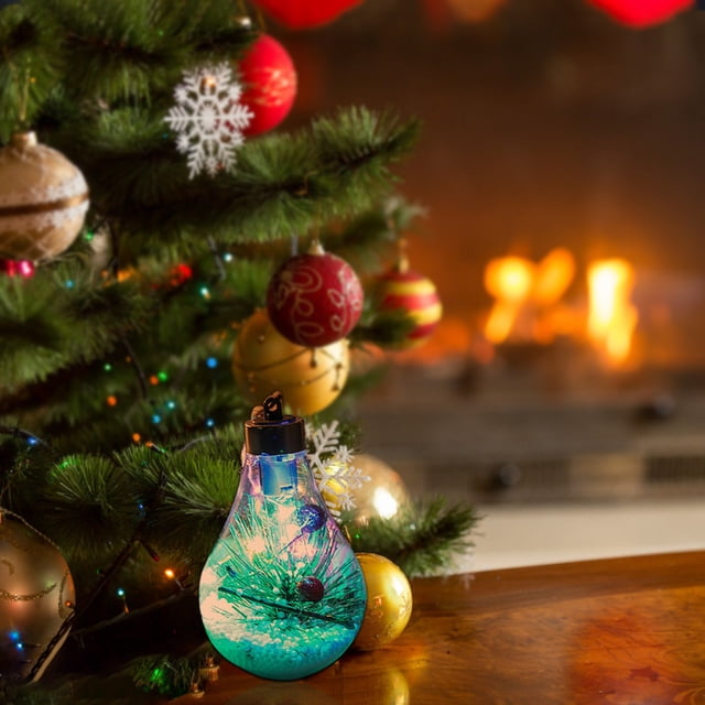 Colgante de Regalo Xihbxyly para Navidad Transparente con Decoración Led