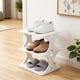 thumbnail image 1 of Shoe rack, News thickened corner, small storage cabinet, easy install, removable washable, 2-tier metal design, for bedroom, high capacity, space-saving, durable frame, stylish decor,, 1 of 9