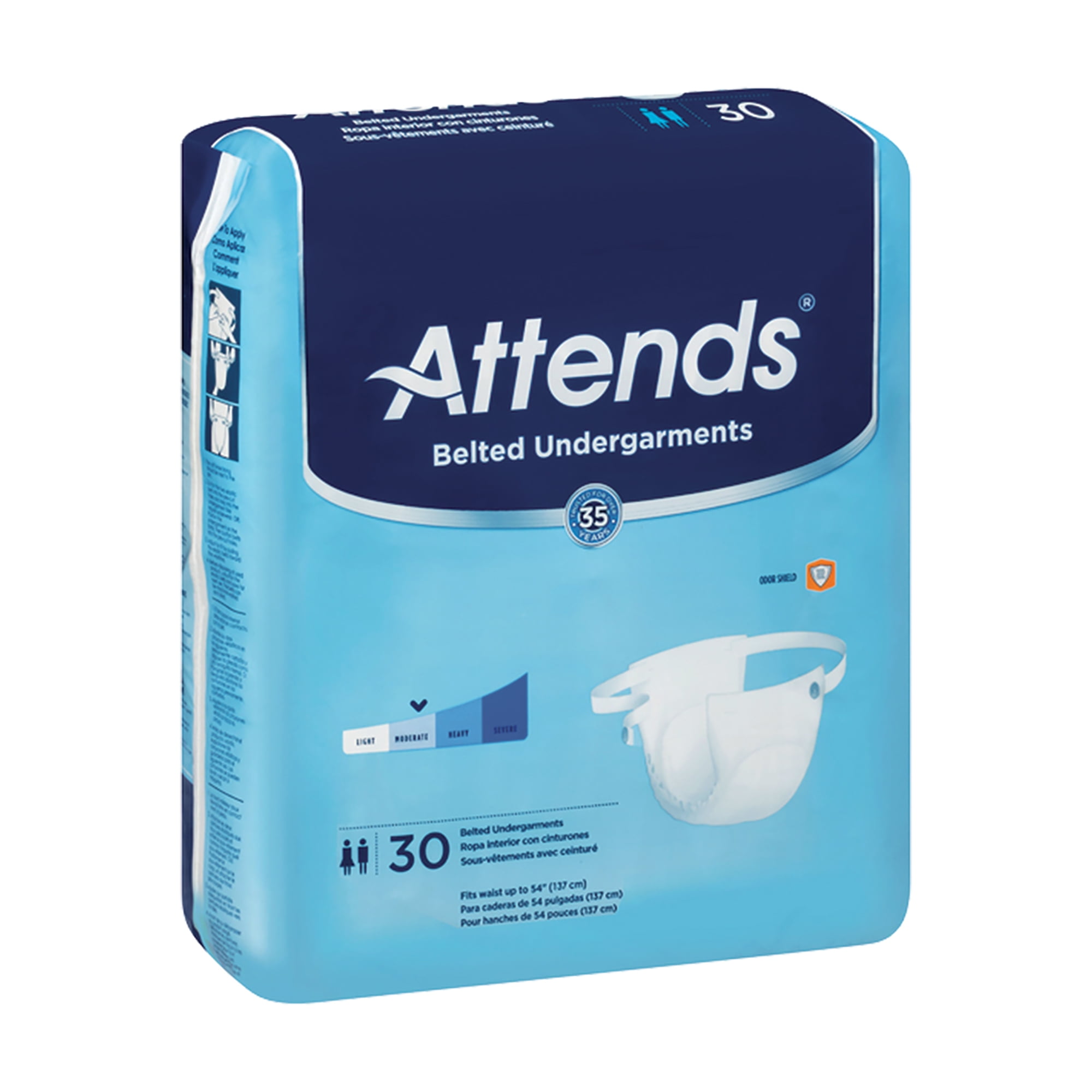 Attends Adult Incontinence Belted Undergarment Moderate Absorbency