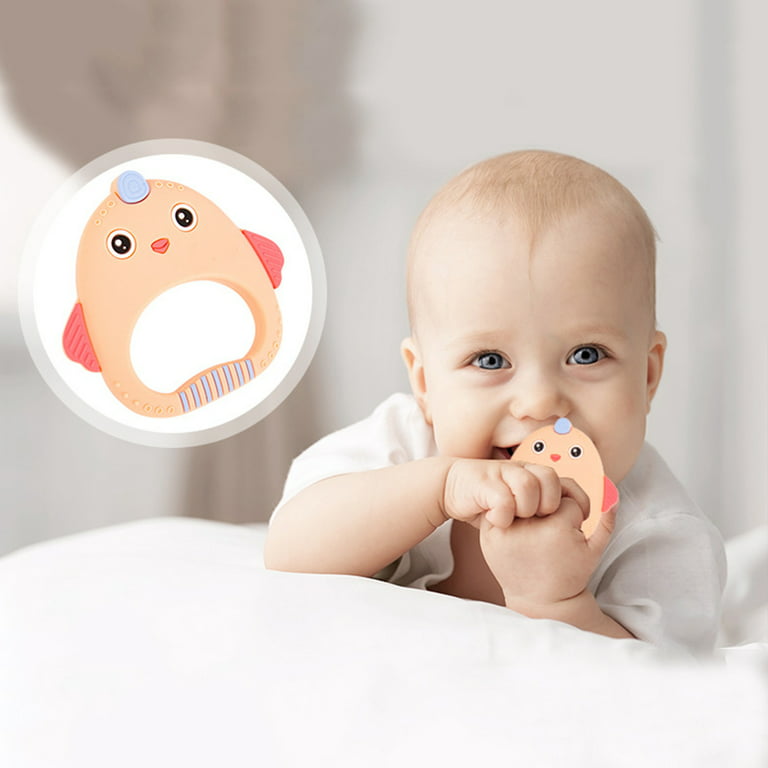 SPRING PARK Baby Teething Toys, Monkey Fish Fox Shape Teether Pain Relief  Toy Teether Chew Soother 
