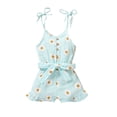 thumbnail image 1 of FRSASU Kids Jumpsuit Clearance,Summer Baby Girls Clothes Infant Belt Little Daisy Print Refresh Sling Jumpsuit, 1 of 9
