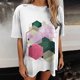 thumbnail image 5 of Blusa informal de manga corta con estampado geométrico de manga corta para mujer Fridja  gope2786, 5 of 6