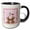 Black/White, variant on 3drose, Kangaroos Holding Heart Shaped Balloons, Heart Background, Pink, Green, 11oz Two-tone Black Mug