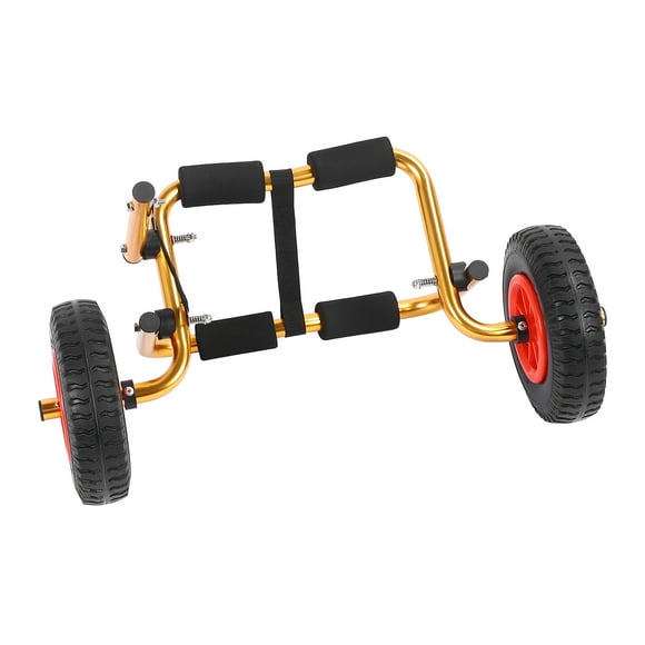 Kayak Dolly Trailer, Adjustable Aluminum Canoe Carrier Dolly with 10in Solid Tires for Small Boats