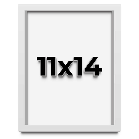 11x14 Shadow Box Frame White | 1 Inches Deep Real Wood Contemporary Shadowbox Display Frame | UV