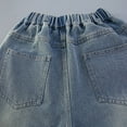 thumbnail image 5 of UQJfacai Girl's Wide Leg Jeans Fashion Star Print Baggy Jeans Casual Elastic Waist Loose Denim Pants with Pockets 5-15 Years, 5 of 5