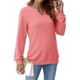 thumbnail image 3 of Fantaslook V Neck Sweatshirts for Women Pullover Long Sleeve Shirts Tunic Fall Tops Casual Lightweight Sweatshirts, 3 of 9