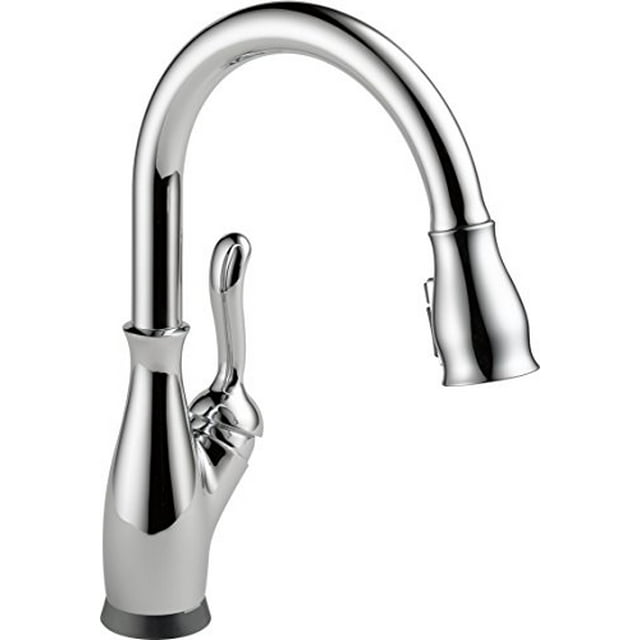 Delta Faucet Leland Touch Kitchen Faucet Chrome, Chrome Kitchen Faucets with Pull Down Sprayer, Kitchen Sink Faucet, Touch Faucet for Kitchen Sink, Delta Touch2O Technology, Chrome 9178T-DST