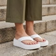 thumbnail image 6 of Cushionaire Pippin Chunky Platform Flip Flops - Stylish Wedge Thong Sandals for Women with Cushioned Footbed and Durable Flatform Sole, 6 of 21