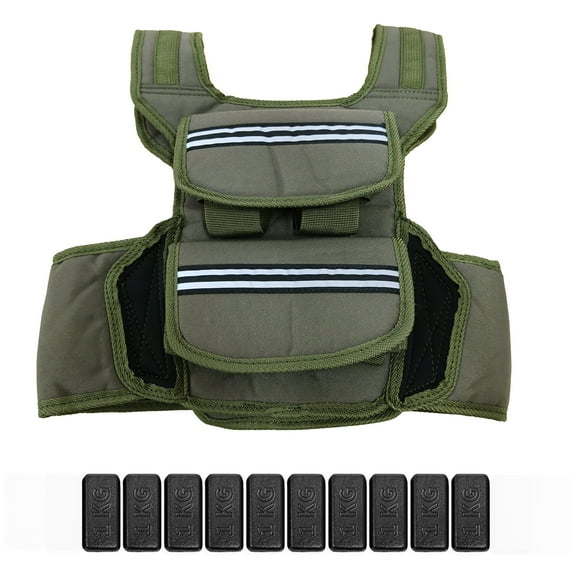 Adjustable Weighted Vest for Men & Women - 25/35/45 LBS Options, 1000D Nylon with Shoulder Pads & Pockets for Running, Walking, Gym Training