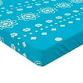 thumbnail image 2 of Ambesonne Hamsa Fitted Sheet, Eastern Cultural Floral, Queen Size, Blue, 2 of 3