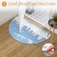 thumbnail image 3 of Half Circular Door Mat 24"x36", Light Blue Christmas Large Absorbent Non Slip Front Entrance Rug, Xmas Elk Tree Snowflake Forest Diatomaceous Welcome Mat for Double Door Garage Living Room Entryway, 3 of 9