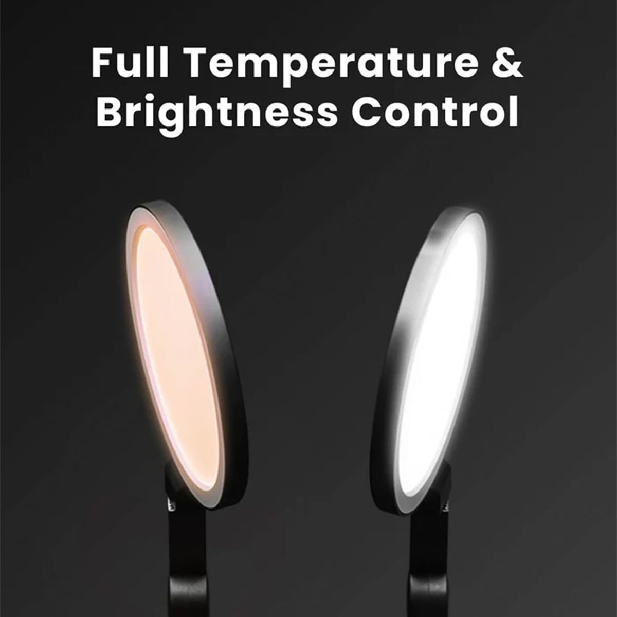Lume Cube Edge Light 2.0 Bi-Color LED Desk Lamp with Electronic Base, Black