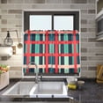 thumbnail image 4 of Yayeee Kitchen Curtains Tier Pair Light Filtering 27"x36" Rod Pocket Short Cafe Window Panel, Green Plaid, 4 of 7